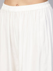Women off-White Straight Elasticated Palazzo ( JOPL 2121 Off-White )