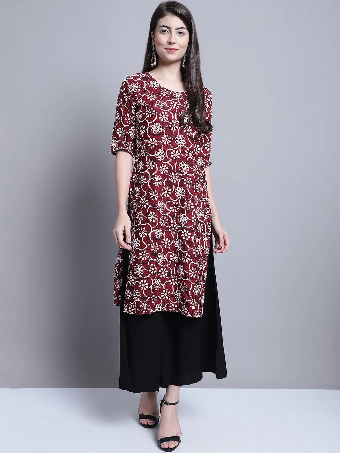 Black Palazzo Pants for Women - Straight Leg Rayon Trousers