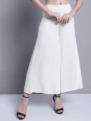 Women Off-White Straight Partially Elasticated Palazzo ( JOPL 2137Off-White )