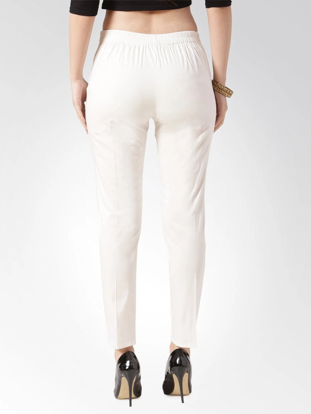 Off-White Slim Fit Trousers - Women's Cotton Designer Pants