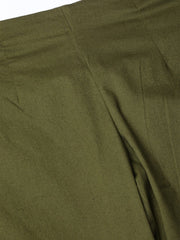 DesiQlo Women Olive Green Smart Slim Fit Solid Regular Trousers ( JOP 2119 Olive )