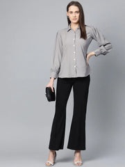 DesiQlo Women Grey Regular Fit Crinkled Effect Casual Shirt ( JOT 7002 Grey )