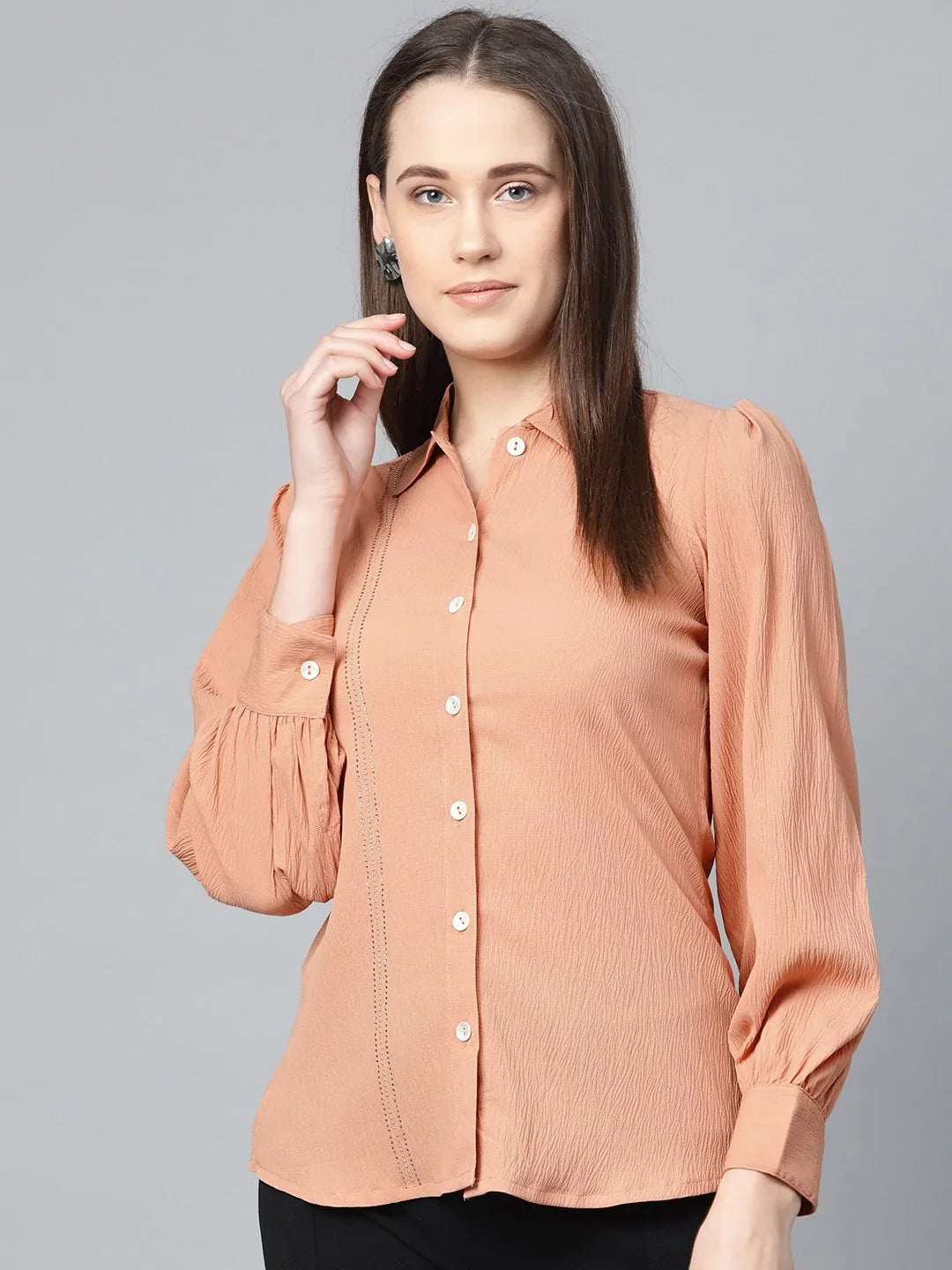 DesiQlo Women Tops - Orange - JOT_7002_Peach_S