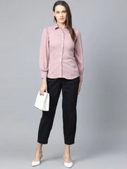 DesiQlo Women Purple Regular Fit Crinkled Effect Casual Shirt ( JOT 7002 Purple )