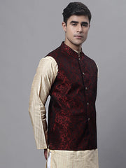 Men's Woven Jacquard Waistcoat-JOWC-4004