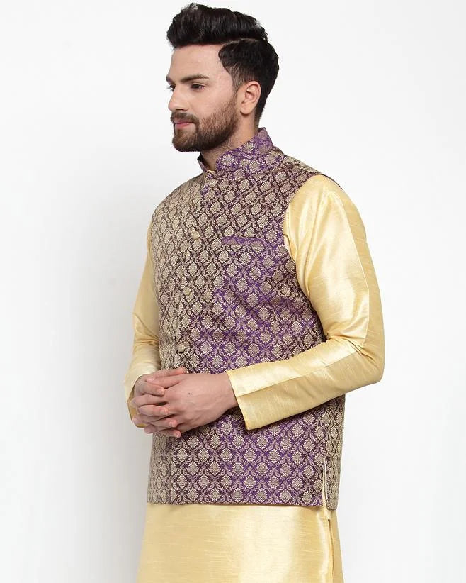 Purple Nehru Jacket: Men's Ethnic Wear | Nehru Jacket Wedding