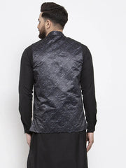 Men's Grey Printed Nehru Jacket