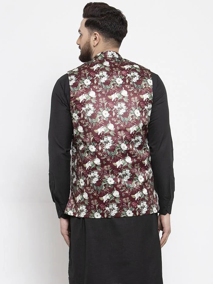 Maroon Nehru Jacket Wedding - Stylish Men's Ethnic Nehru Jackets