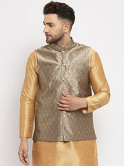Men's Grey Woven Nehru Jacket