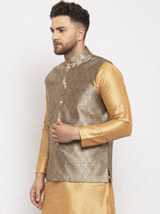 Men's Grey Woven Nehru Jacket