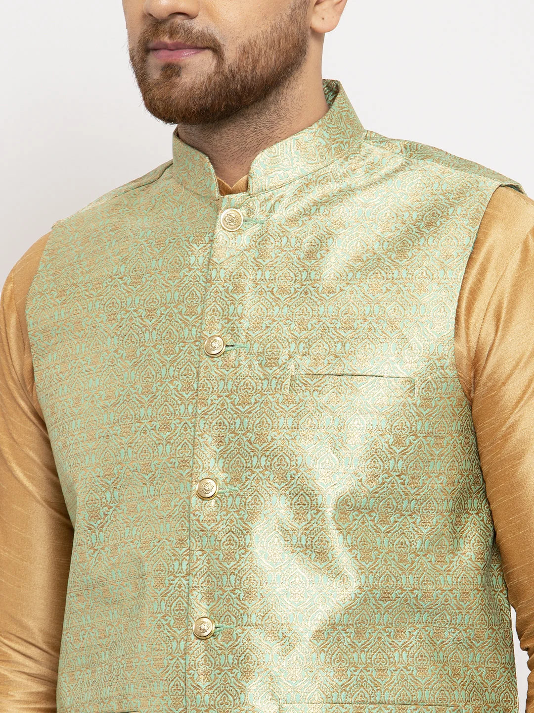 Green Nehru Jacket - Indian Nehru Jackets for Weddings