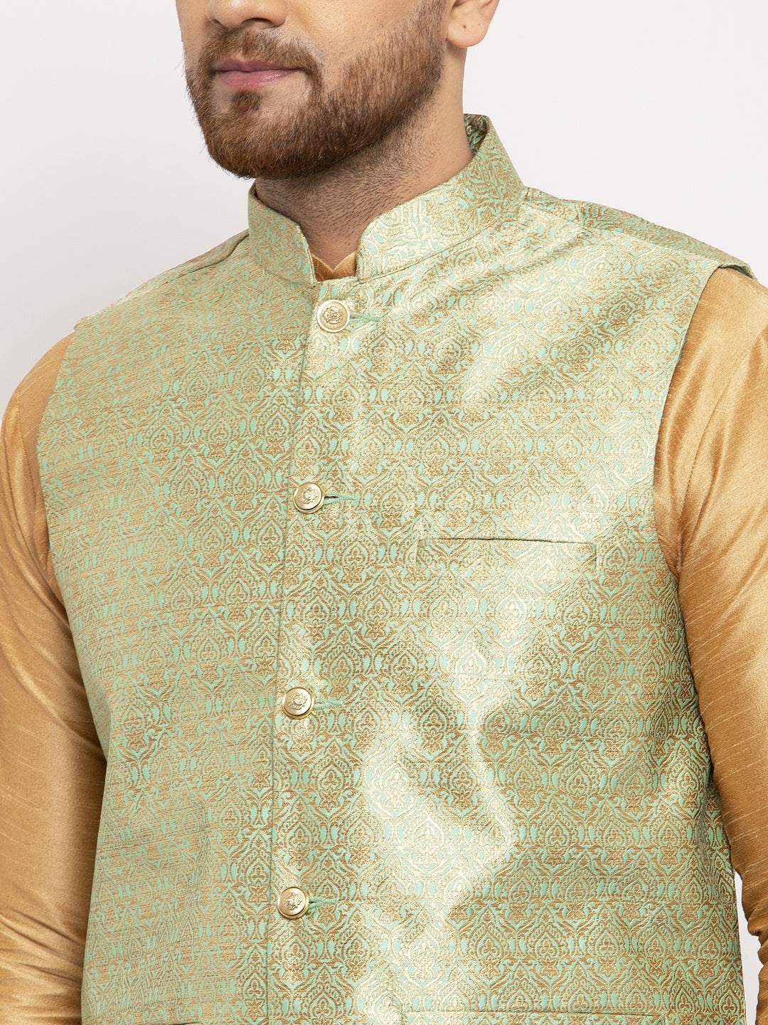 Green Nehru Jacket - Indian Nehru Jackets for Weddings