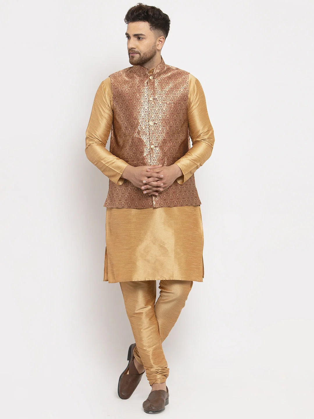 Maroon Nehru Jacket - Silk Modi Jacket for Men's Ethnic Wear