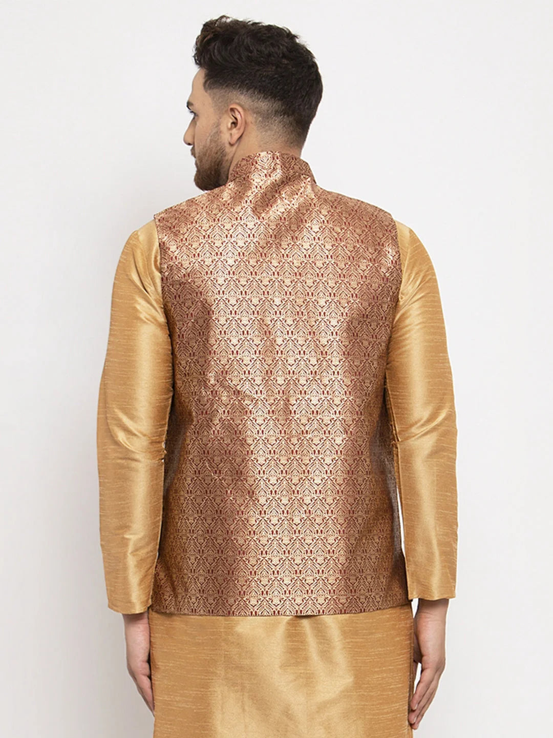 Maroon Nehru Jacket - Silk Modi Jacket for Men's Ethnic Wear