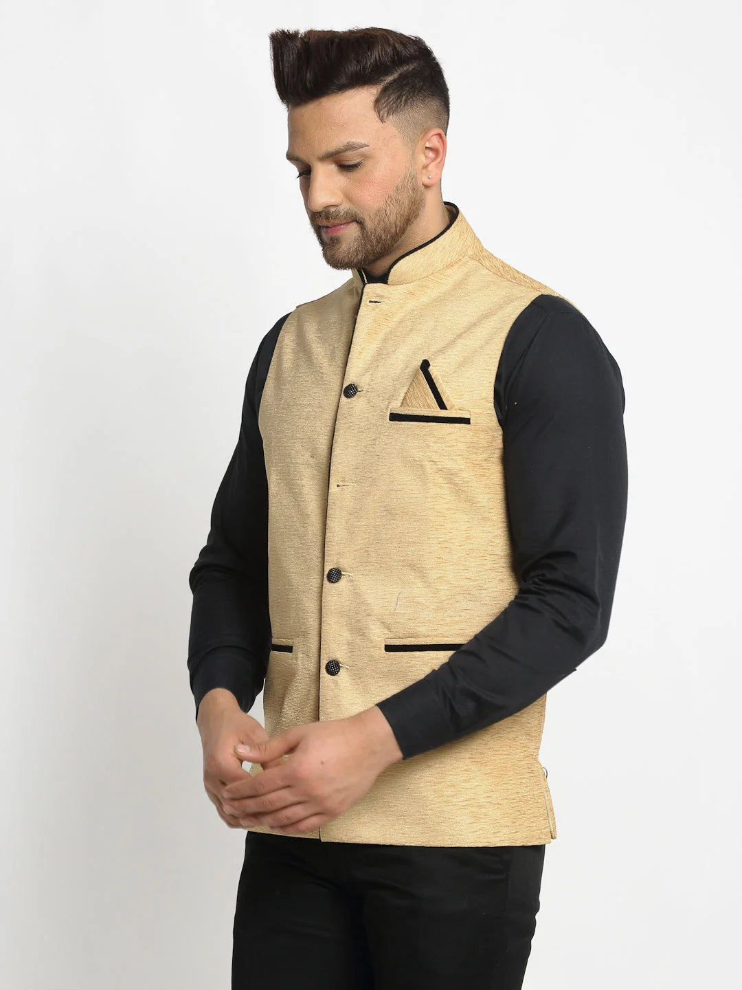 Beige Nehru Jacket - Men's Ethnic Wear, Nehru Jacket Wedding