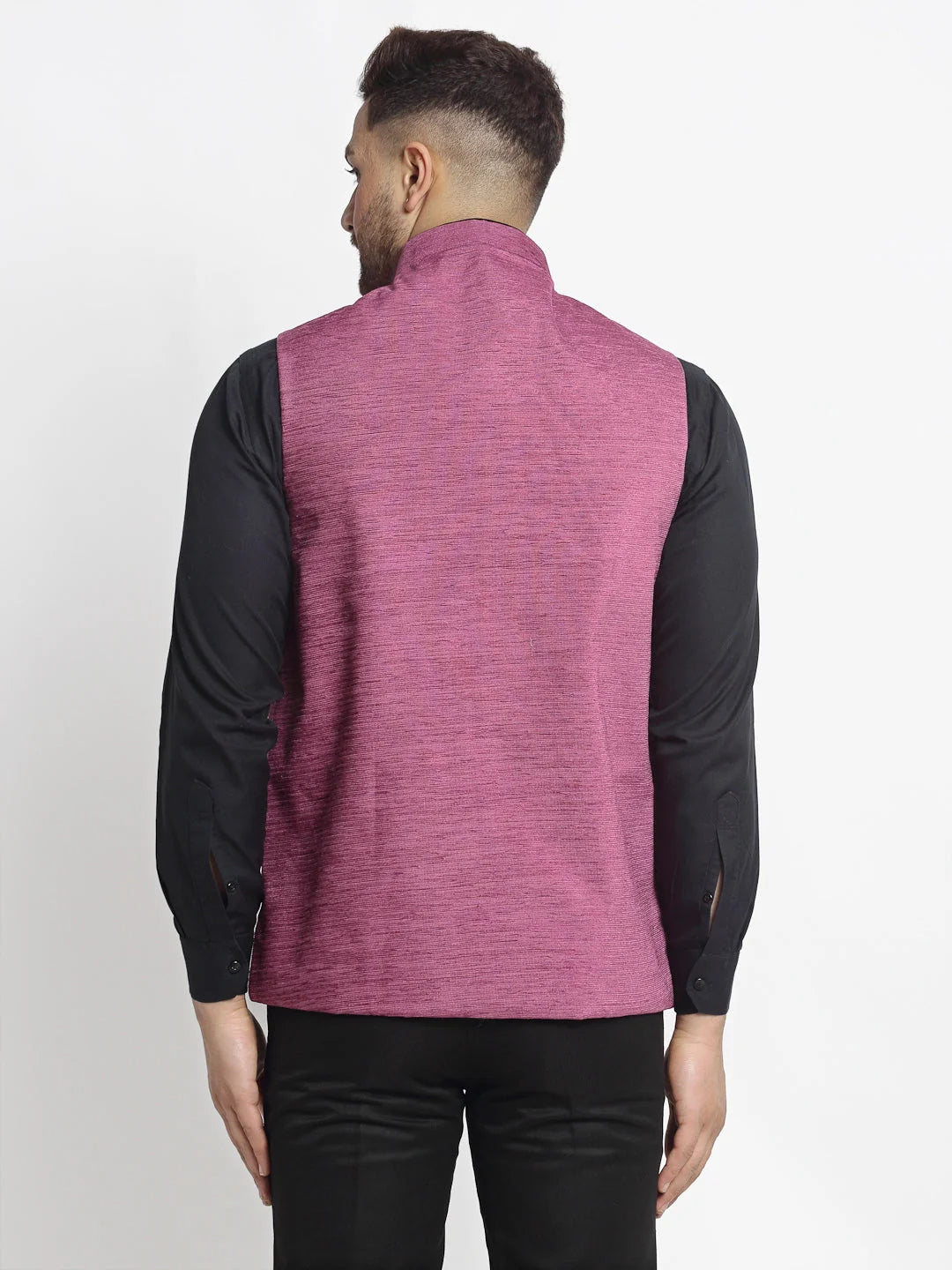Men's Purple Nehru Jacket - Cotton Blend, Ethnic Wear
