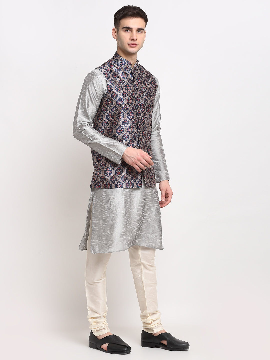 Grey Nehru Jacket for Men - Cotton Modi Jacket | Ethnic Wear