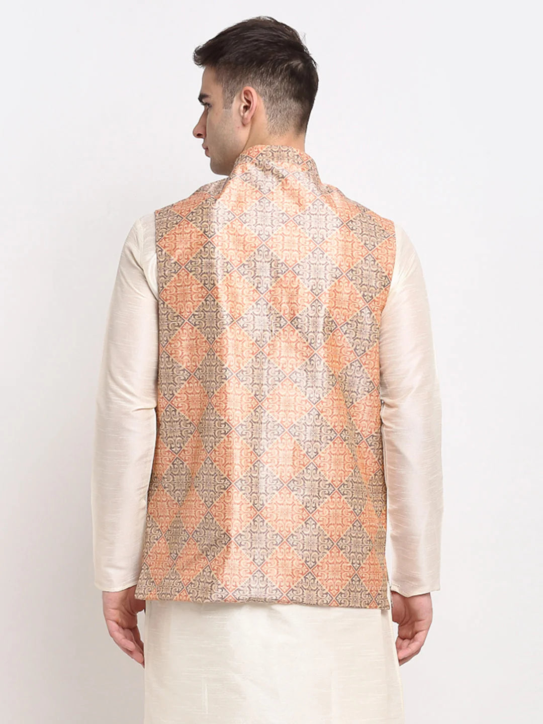 Peach-Purple Nehru Jacket - Nehru Collar Modi Jacket Collection