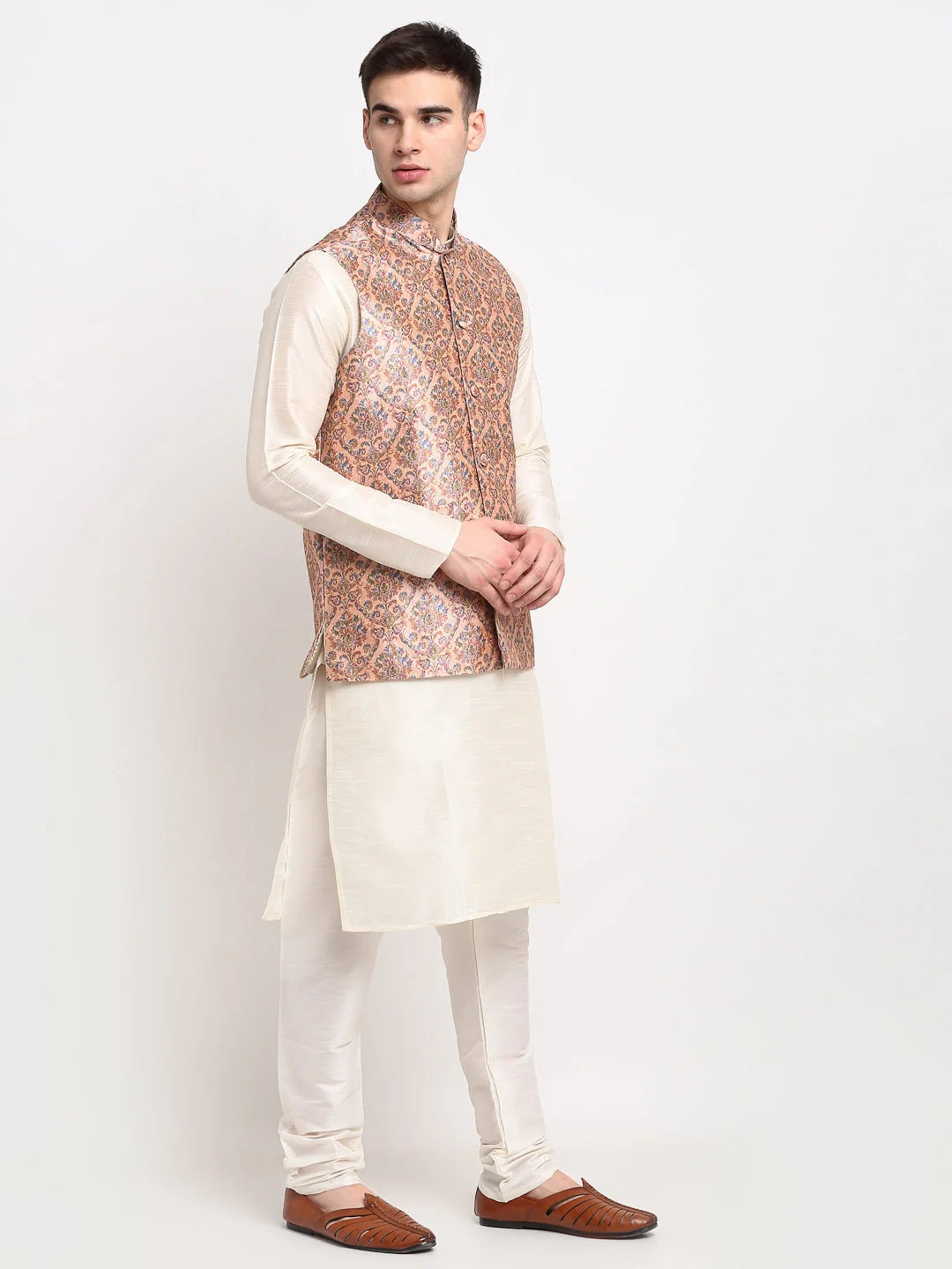 Peach Nehru Jacket for Wedding - Men's Ethnic Wear Online