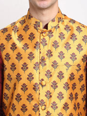Men's Yellow Digital Printed Yellow Waistcoat
