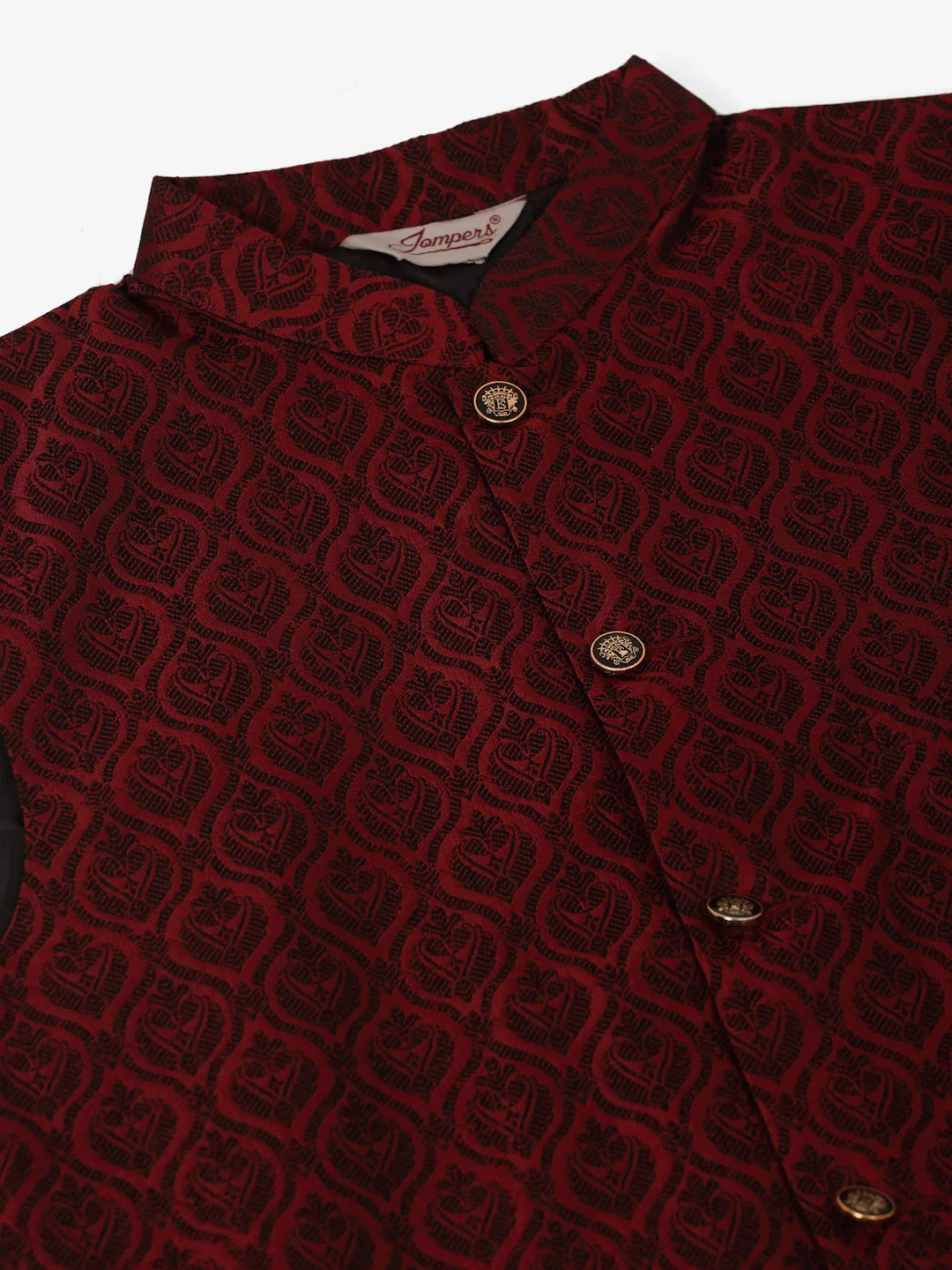 DesiQlo Men Waistcoat Nehru Jacket - Maroon - JOWC_4027Maroon_S