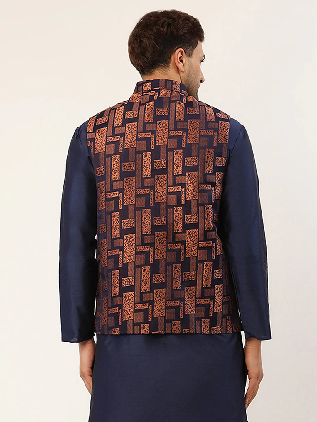DesiQlo Men Waistcoat Nehru Jacket - Gold