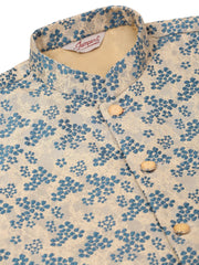 Men's Blue Floral Design Nehru Jacket.( JOWC 4042 Blue )
