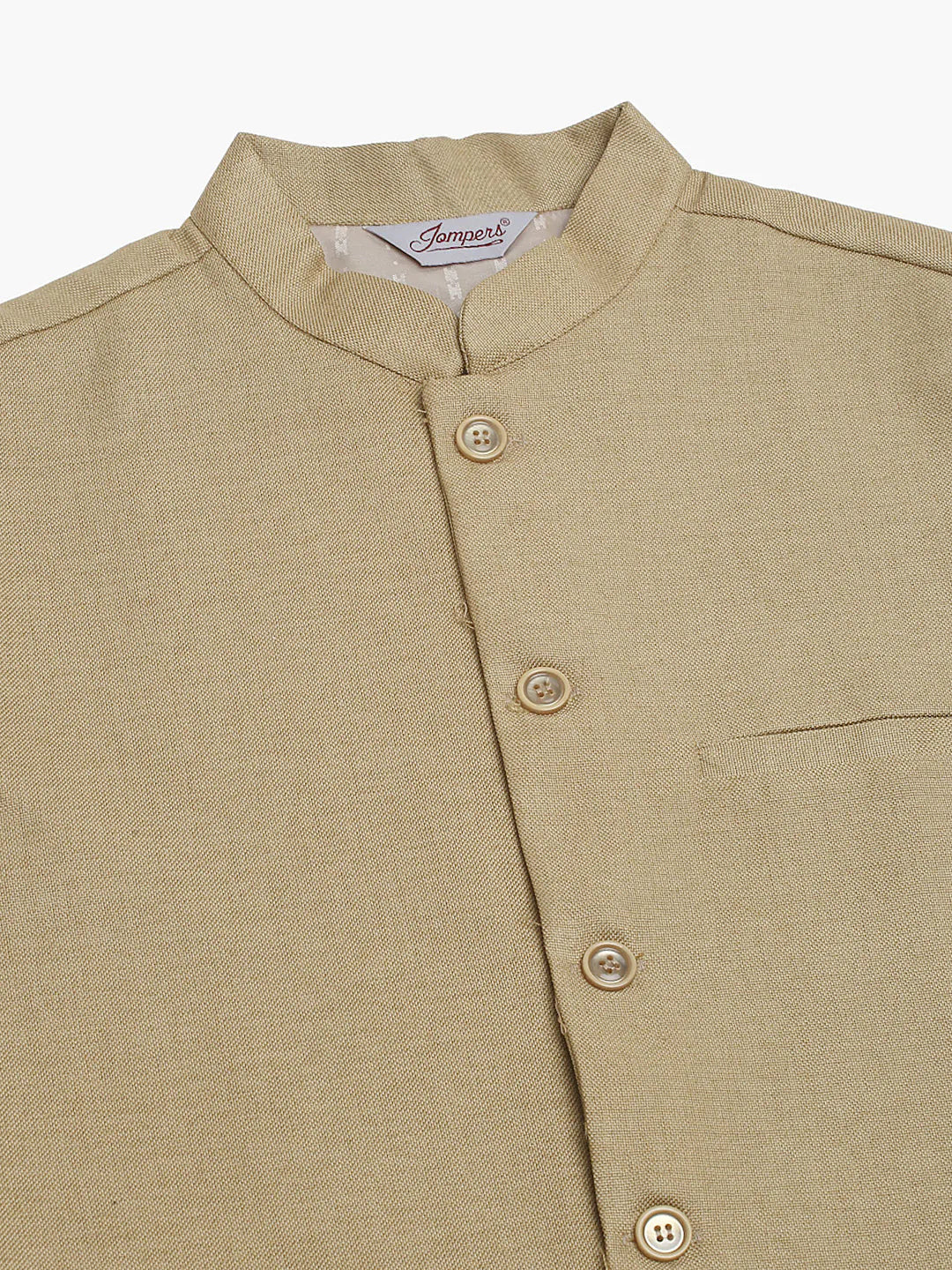 DesiQlo Men Waistcoat Nehru Jacket - Beige - JOWC_4046Beige_S