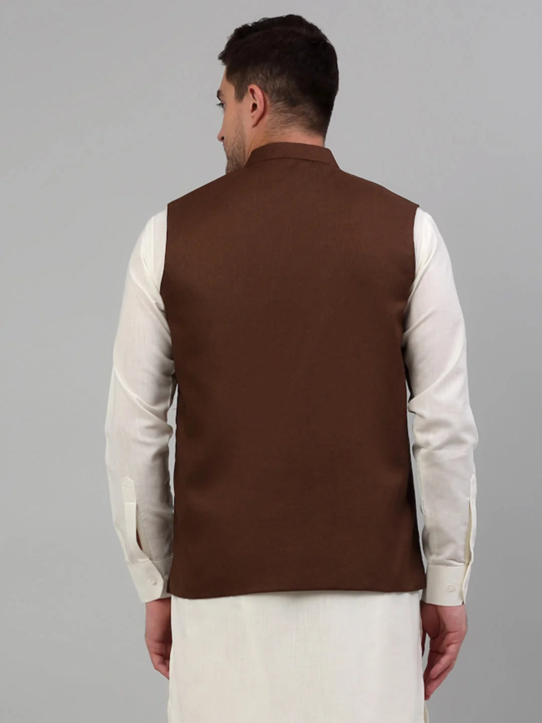 Men's Brown Nehru Jacket - Cotton Nehru Jackets for Weddings