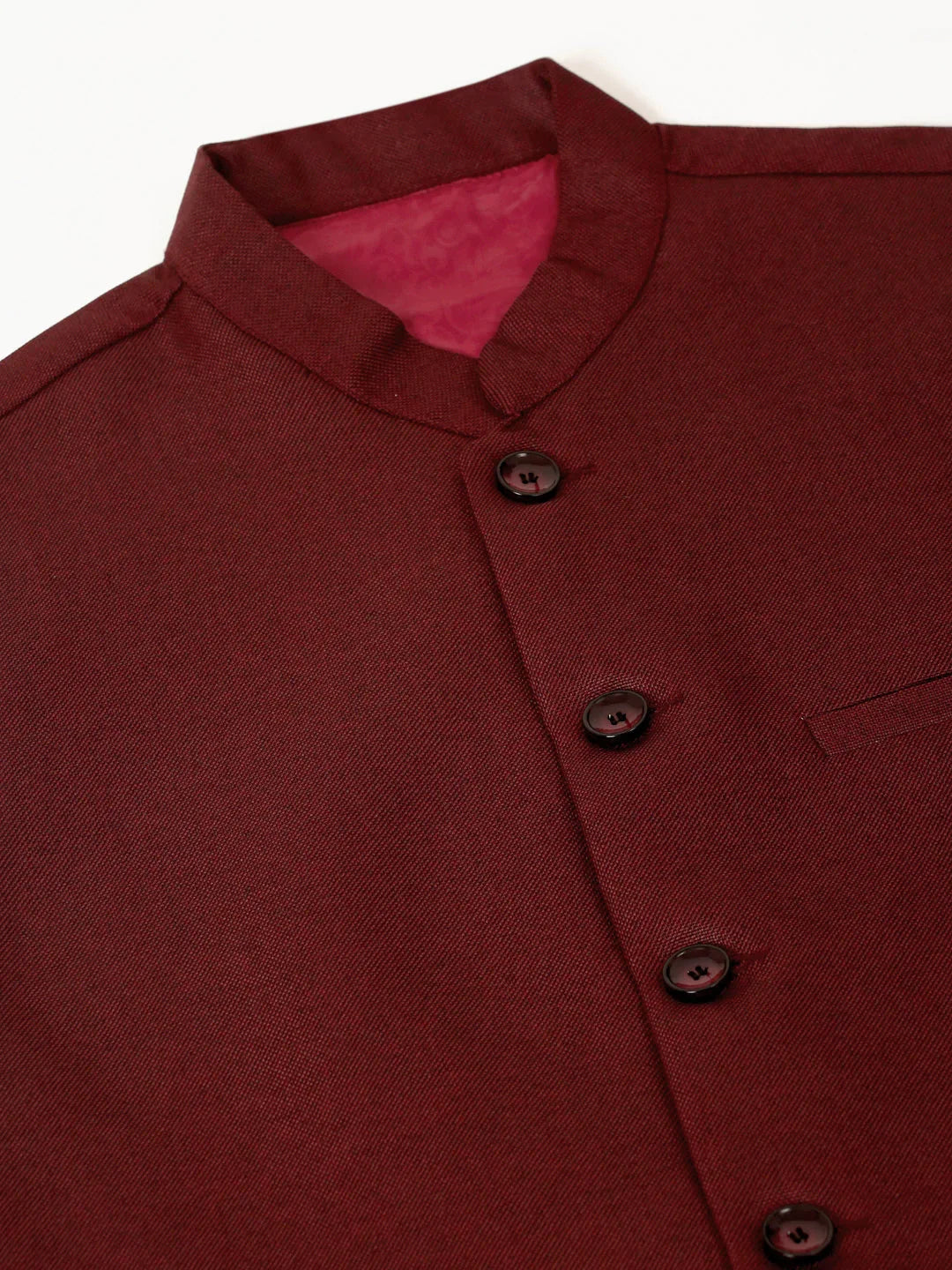 DesiQlo Men Waistcoat Nehru Jacket - Maroon - JOWC_4046Maroon_S