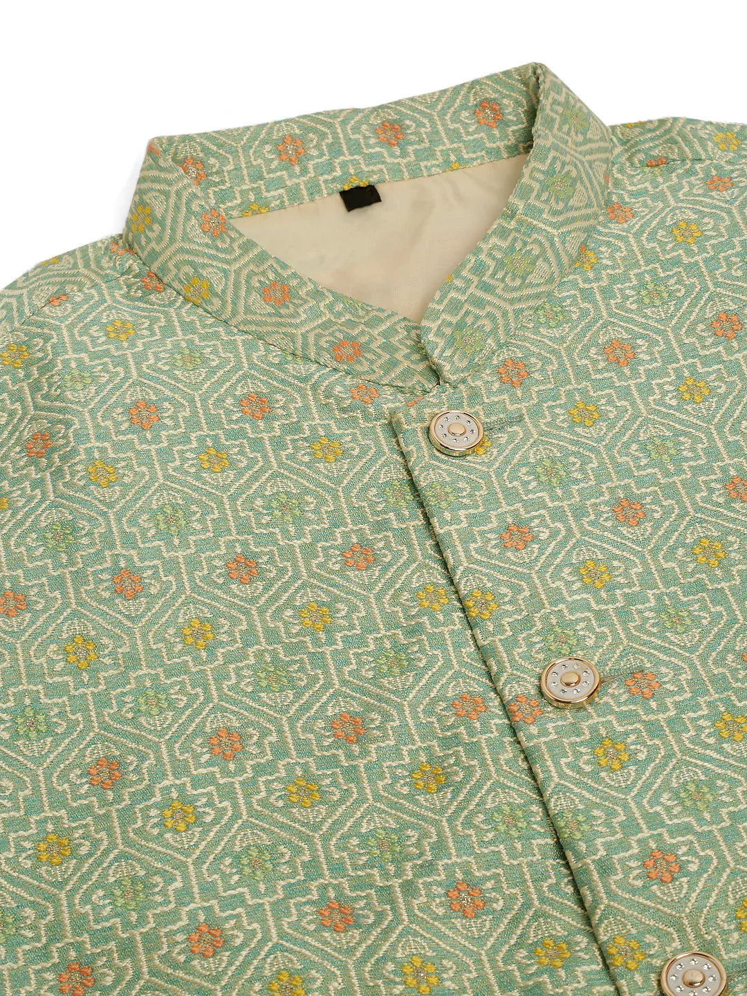 DesiQlo Men Waistcoat Nehru Jacket - Green - JOWC_4047Green_S