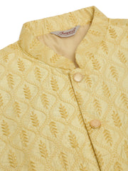 Men's Embroidered Waistcoat ( JOWC 4049Golden )-JOWC-4049