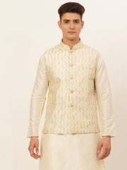 Men's Embroidered Waistcoat ( JOWC 4049Silver )-JOWC-4049