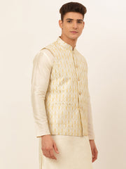 Men's Embroidered Waistcoat ( JOWC 4049Silver )-JOWC-4049