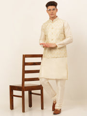 Men's Embroidered Waistcoat ( JOWC 4049Silver )-JOWC-4049