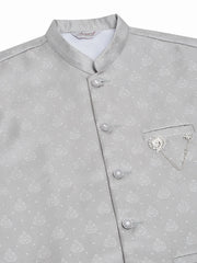 Men's Grey Woven Design Waistcoats ( JOWC 4050Grey )-JOWC-4050