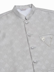 Men's Grey Woven Design Waistcoats ( JOWC 4050Grey )-JOWC-4050