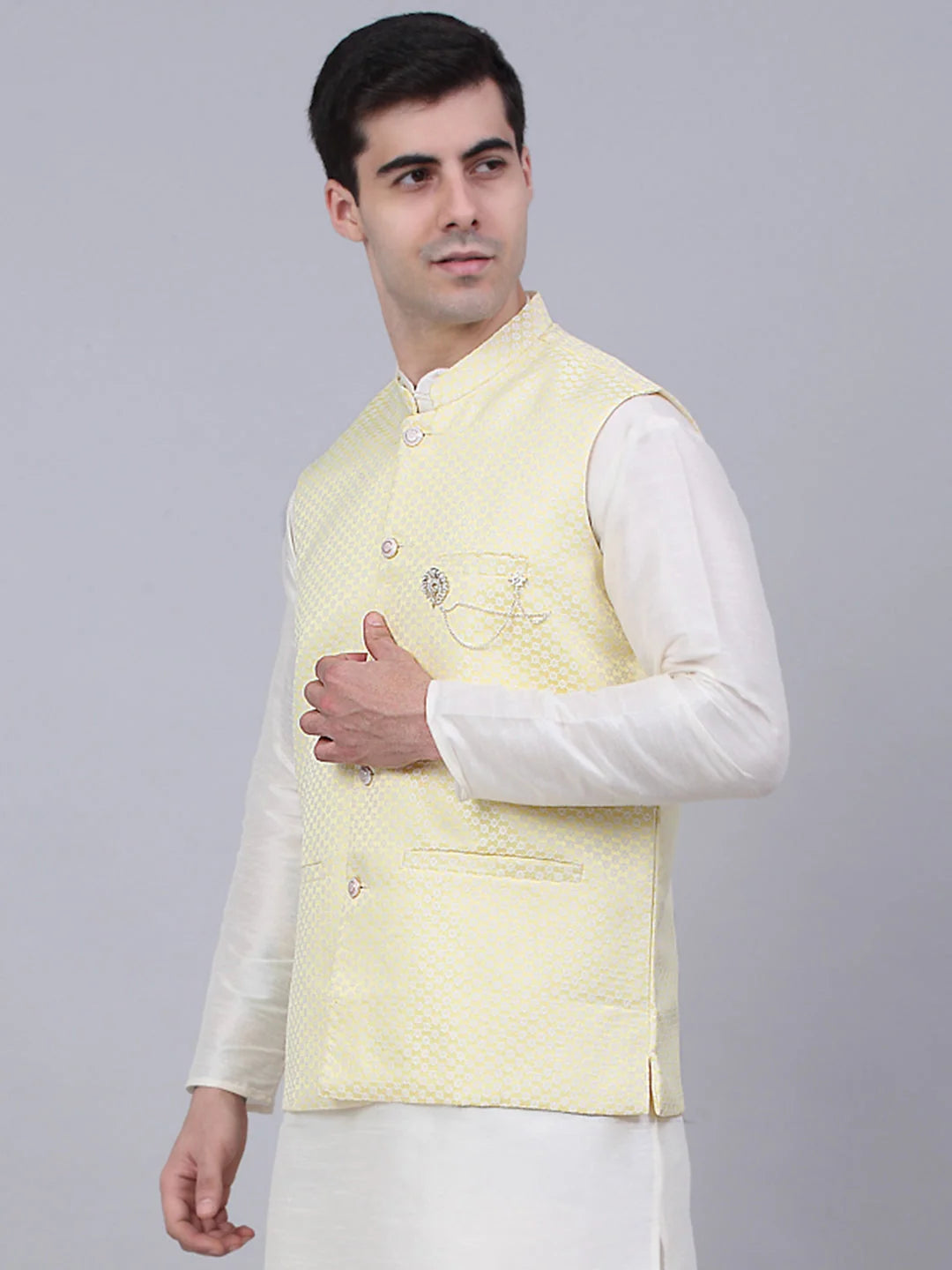 Yellow Cotton Modi Jacket: Shop Stylish Nehru Jackets Online