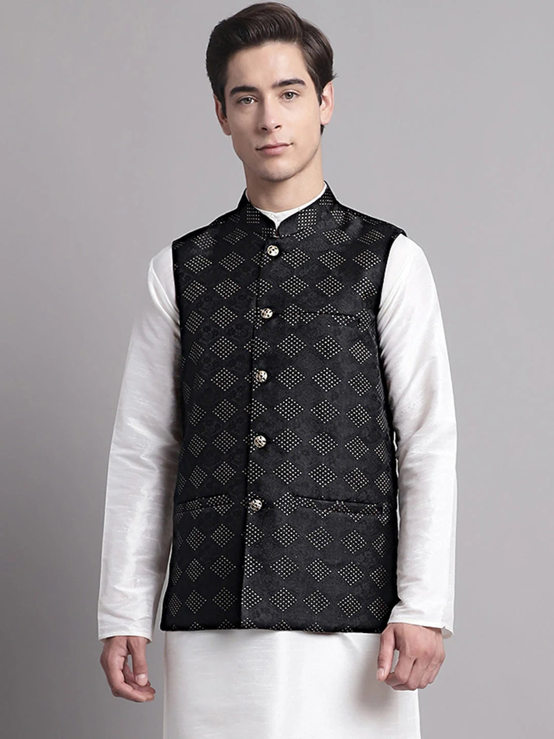 Men's Black Nehru Jacket - Elegant Ethnic Nehru Jackets for Men