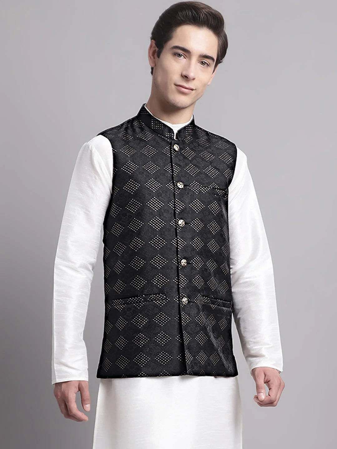 Men's Black Nehru Jacket - Elegant Ethnic Nehru Jackets for Men