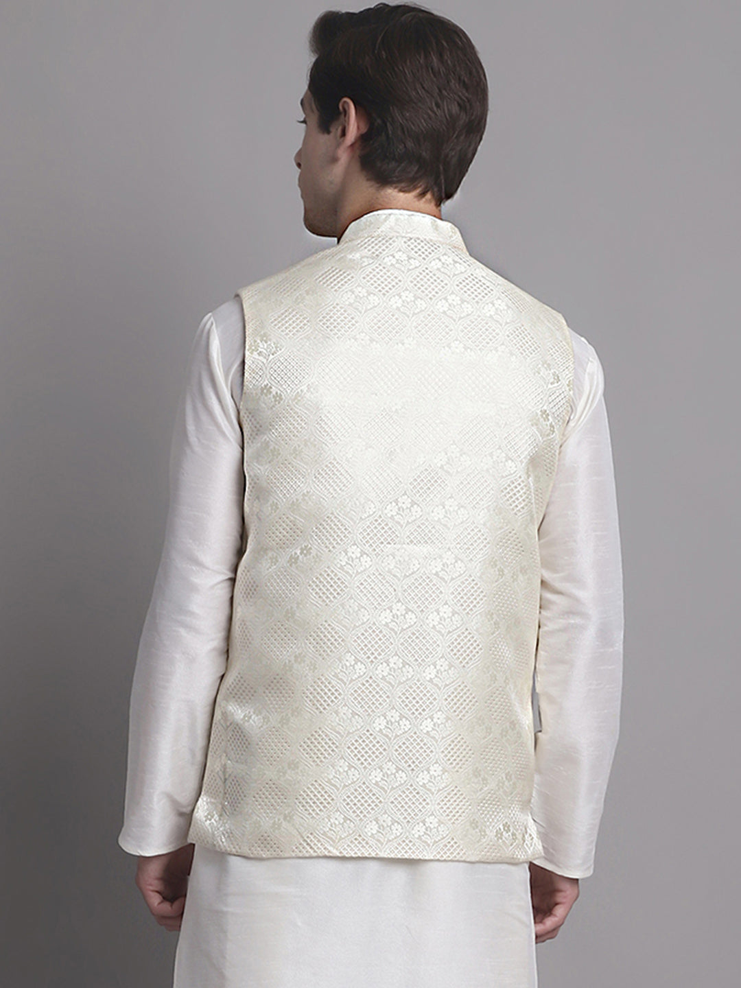 Cream Cotton Nehru Jacket - Modi Jacket for Indian Weddings