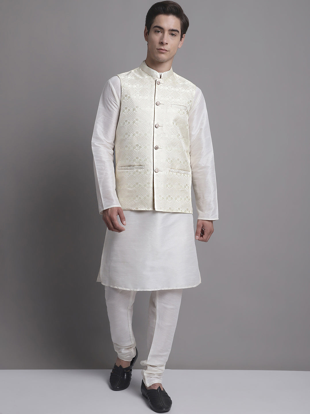 Cream Cotton Nehru Jacket - Modi Jacket for Indian Weddings