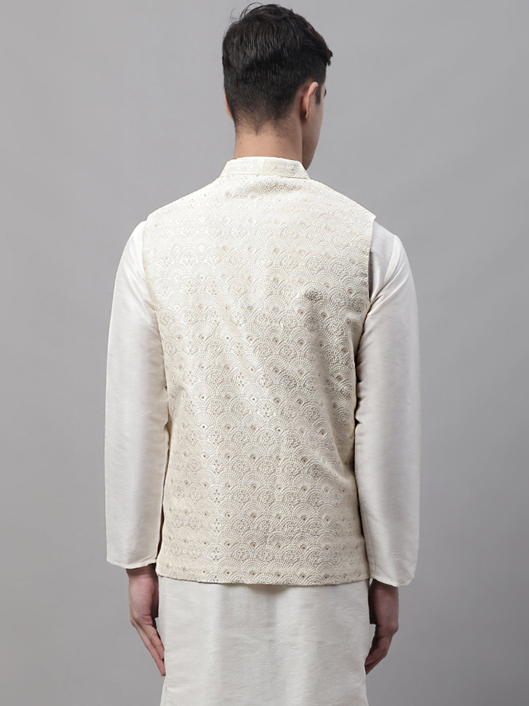 Off White Waistcoat for Men - Indian Nehru Jackets for Weddings