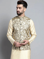 Men's Woven Design Nehru Jacket-DSQ