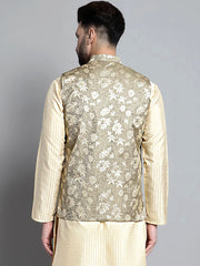 Men's Woven Design Nehru Jacket-DSQ