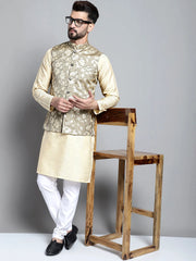 Men's Woven Design Nehru Jacket-DSQ