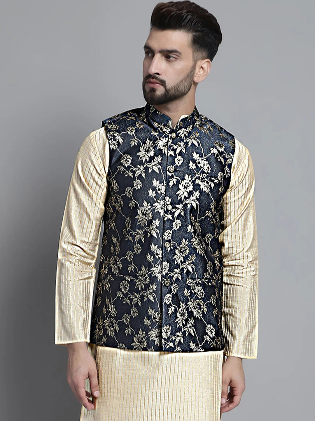 Men's Cotton Nehru Jacket - Solid Indian Nehru Jackets