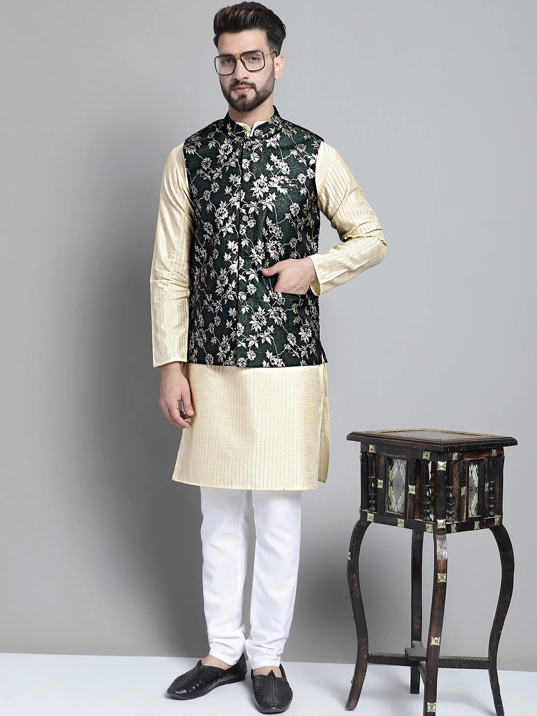 Woven Design Nehru Jacket - Men's Ethnic Nehru Jackets Online