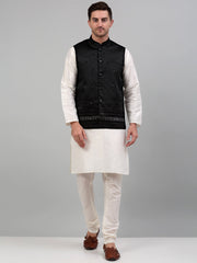 Men's Embroidered Nehru Jacket-JOWC 4077