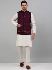 Men's Embroidered Nehru Jacket-4077